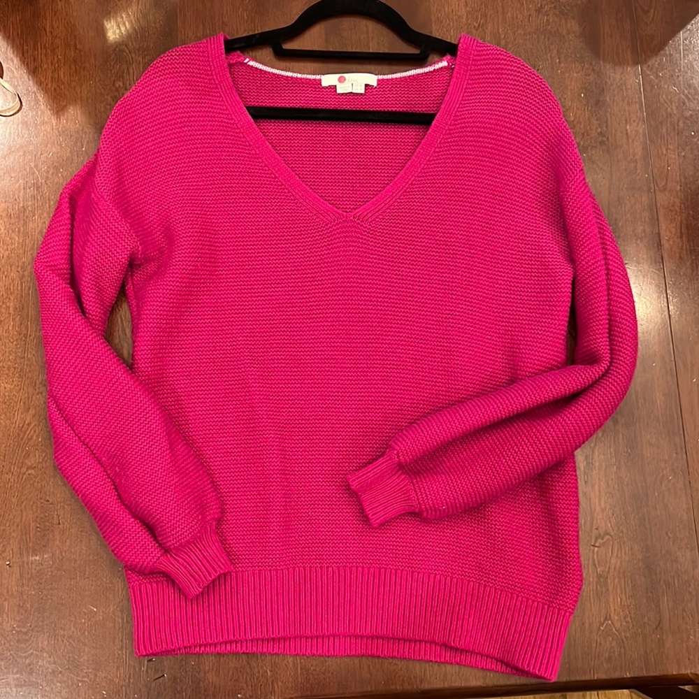 Boden balloon sleeve V neck sweater